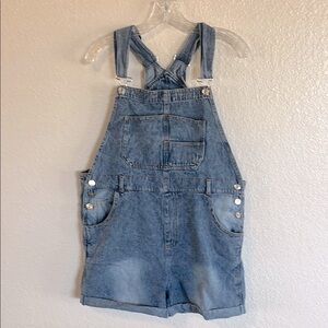 Blue Jean Shorts Overalls with Adjustable Straps 100% cotton